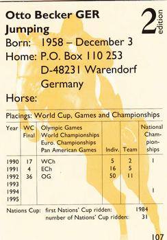 1995 Collect-A-Card Equestrian #107 Otto Becker Back